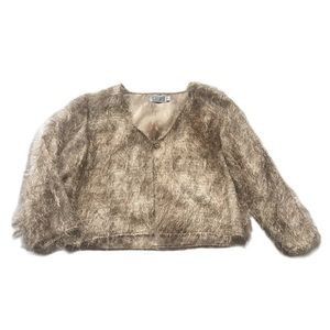 Silverado Fuzzy Sparkle Cardigan Longsleeve Blouse Shirt Size XS